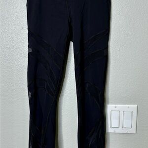 Lululemon Athletica Black Mesh Detail Leggings